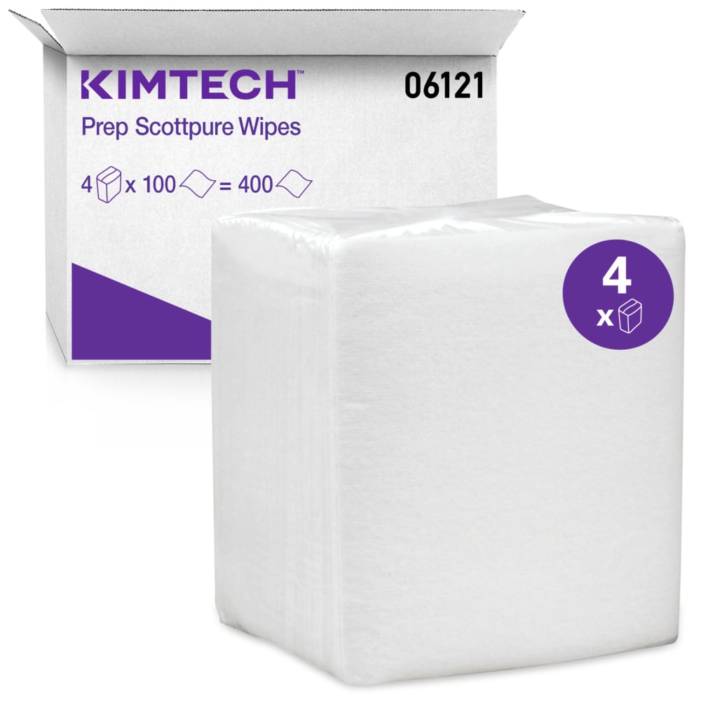 Kimtech Prep Scottpure Critical Task Wipe, Quarterfold, for Surface Preparation, White, 100 sheet/pk, 4 pk/cs (Products cannot be sold on Amazon.com or any other 3rd party site) (US Only)