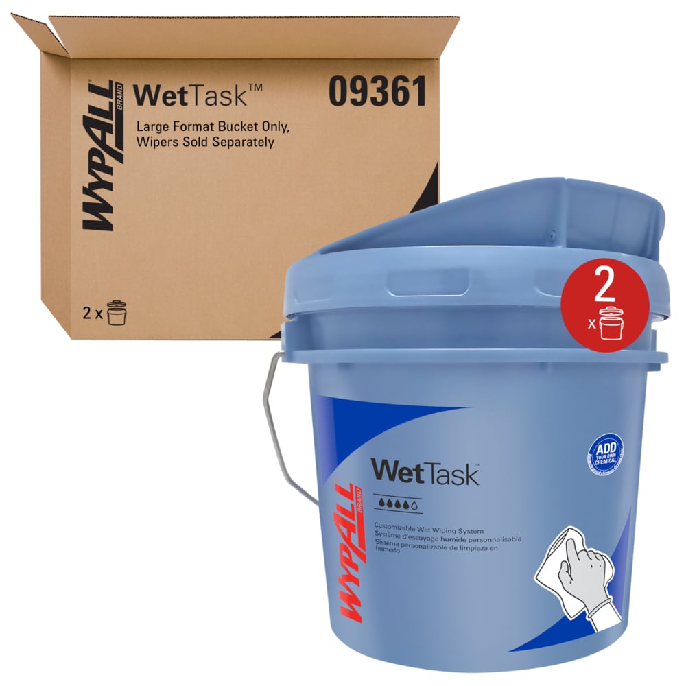 Wipers for WETTASK System, 12.3" x 12.3" x 11.0", 3.5 Gallon Bucket, 2/cs (Products cannot be sold on Amazon.com or any other 3rd party site) (DROP SHIP ONLY) (US Only)