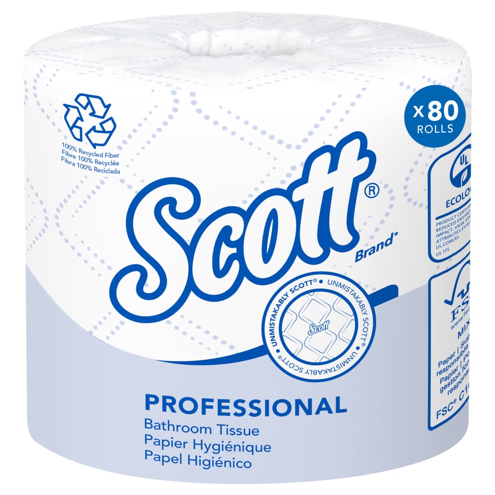 Scott Standard Roll Bathroom Tissue, 100% Recycled Fabric, 4.1" x 4.0", 506 sheets/rl, 80 rl/cs (20 cs/plt) (Products cannot be sold on Amazon.com or any other 3rd party site) (To Be DISCONTINUED) (US Only)