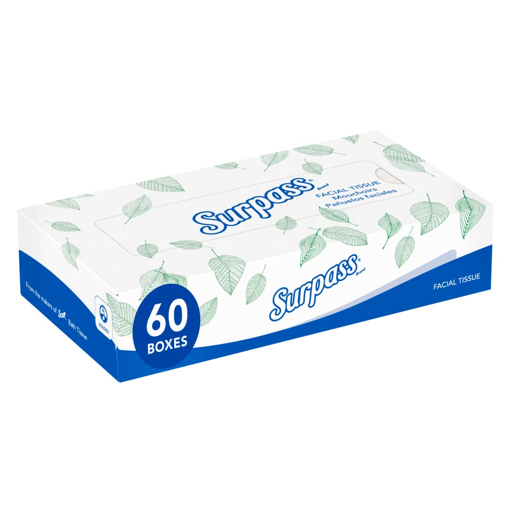 Surpass Facial Tissue, 2-Ply, 8" x 8.4", White, 125 sheets/bx, 60 bx/cs (36 cs/plt) (Products cannot be sold on Amazon.com or any other 3rd party site) (US Only)
