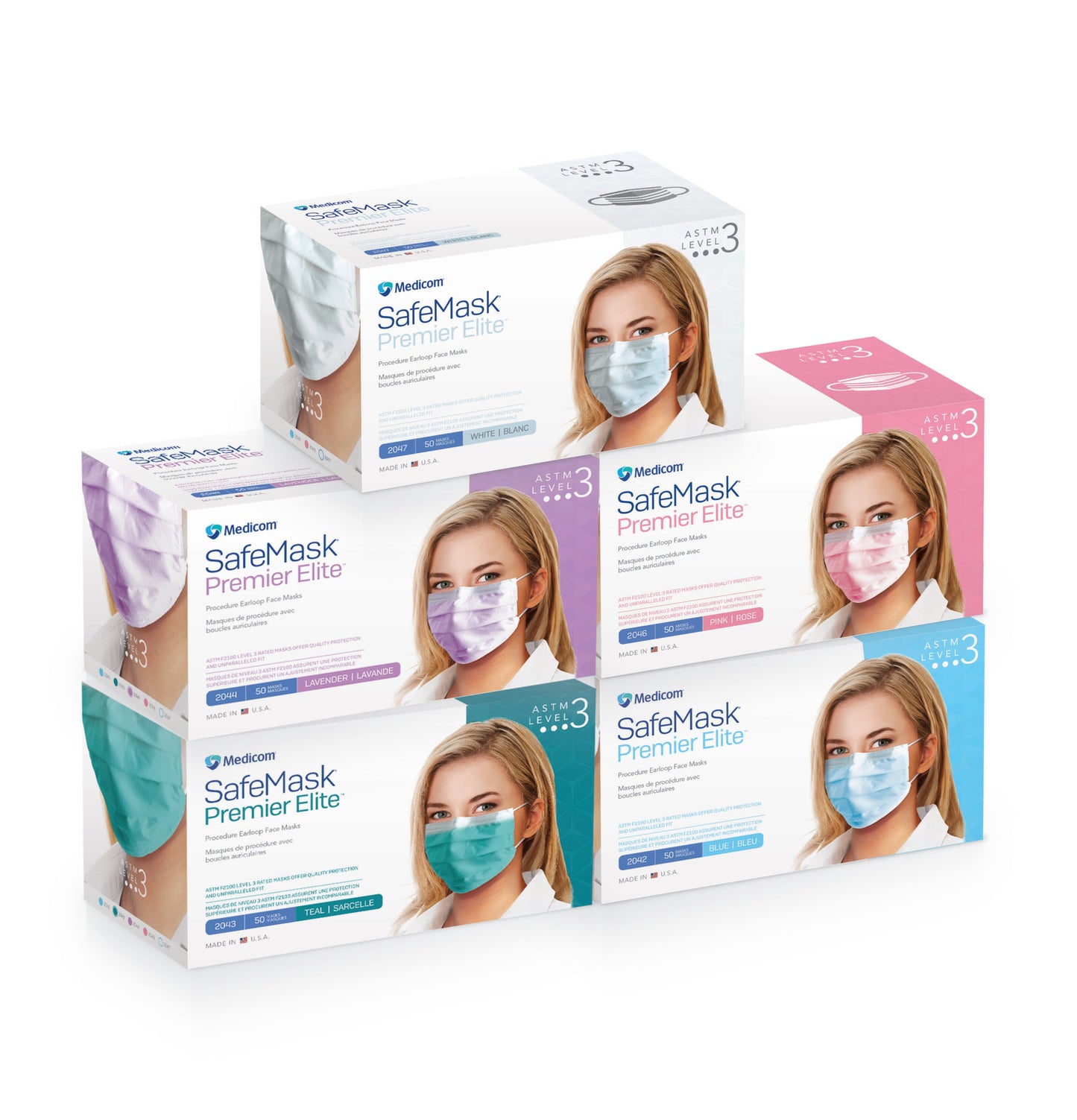 Earloop Mask, ASTM Level 3, White, 50/bx, 10 bx/cs (Not Available for sale into Canada)