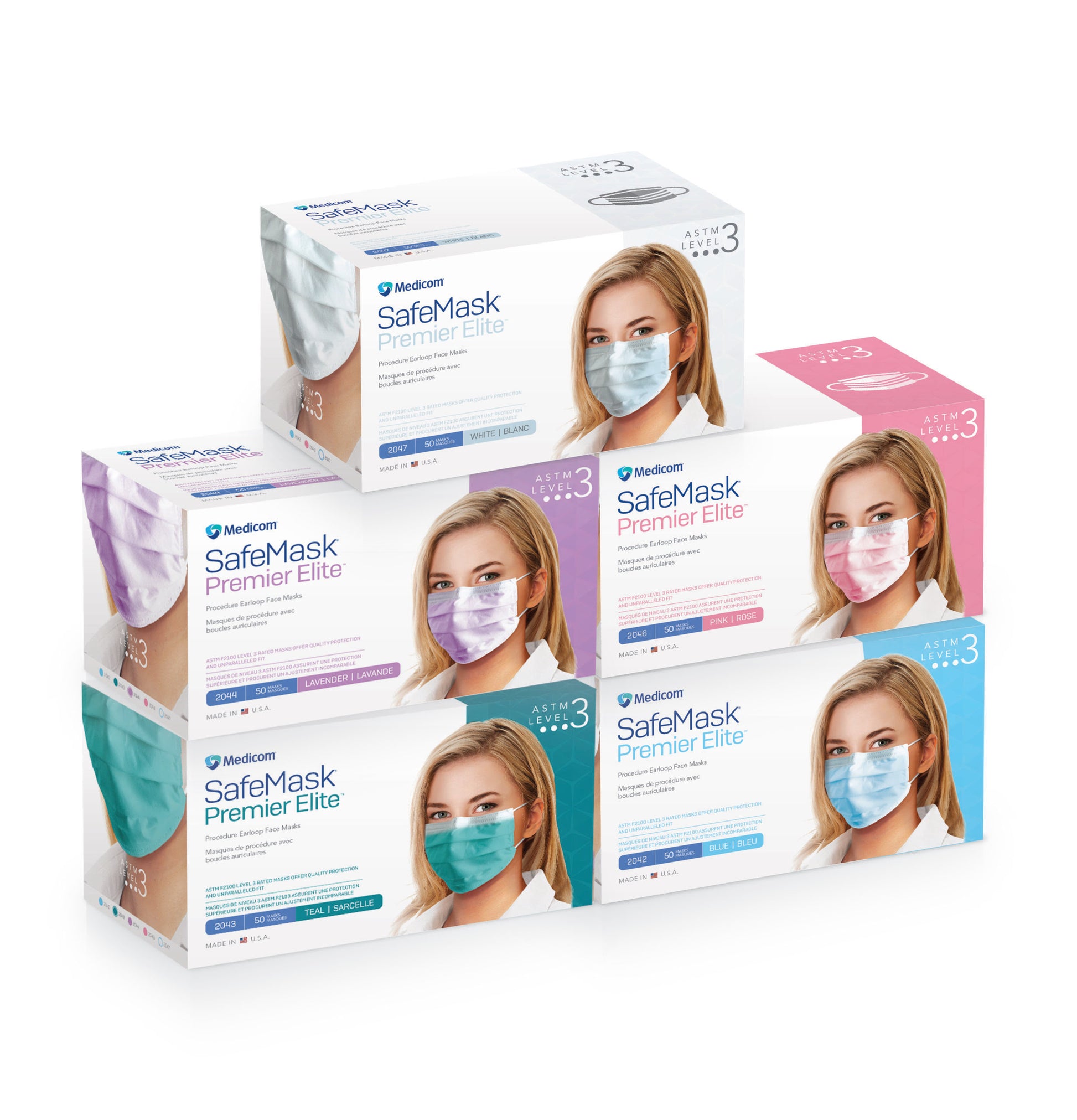 Earloop Mask, ASTM Level 3, White, 50/bx, 10 bx/cs (Not Available for sale into Canada)