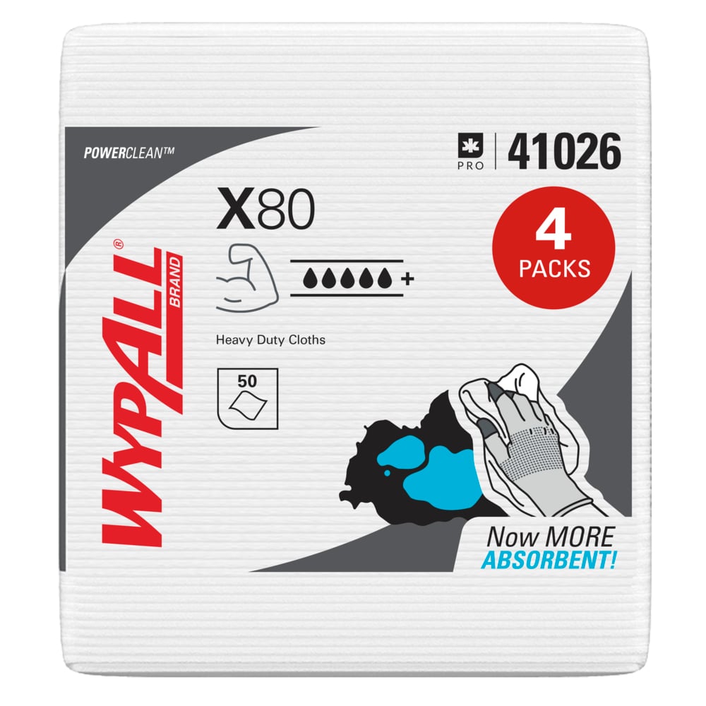 X80 Cloth, 12.5" x 12", White, 50/pk, 4 pk/cs (Products cannot be sold on Amazon.com or any other 3rd party site) (US Only)