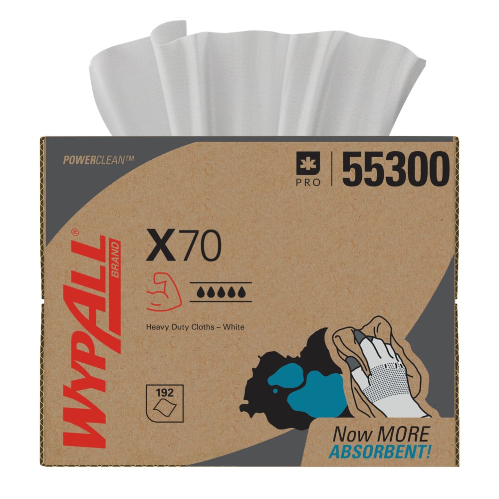 X70 Cloth, 12.5" x 16.8", White, 200 sheets/pk, 1 pk/cs (84 cs/plt) (Products cannot be sold on Amazon.com or any other 3rd party site) (US Only)