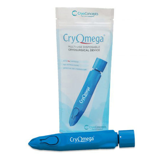 CryOmega Single Pack, Contains: (1) Standard Pens with 16g of Nitrous Oxide Spray, (1) Instructions for Use (US Only) (Item is considered HAZMAT and cannot ship via Air or to AK, GU, HI, MP, PR, VI)