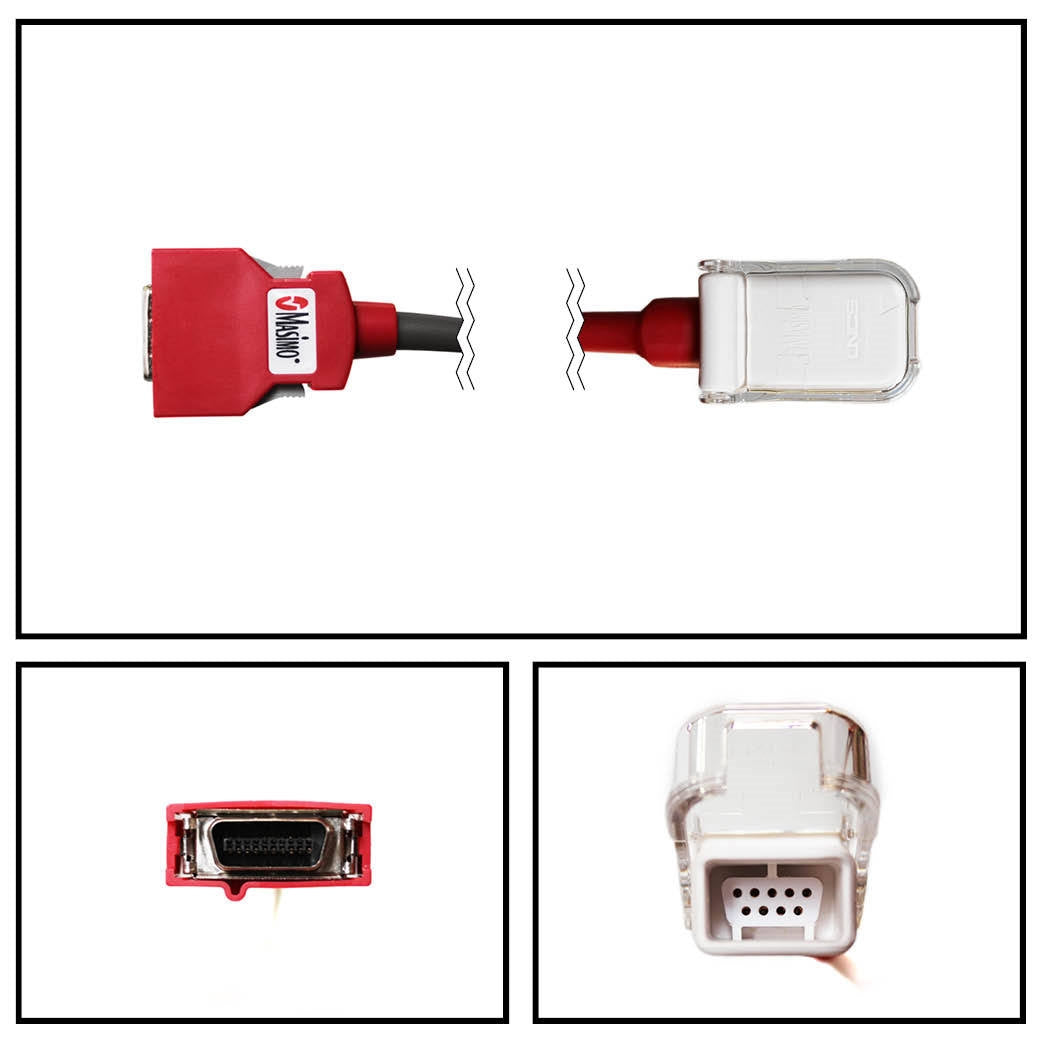 Red LNC-04, LNCS Series, 20-pin, SpO2 Patient Cable, 4ft (Rx) (Continental US & Puerto Rico Only)