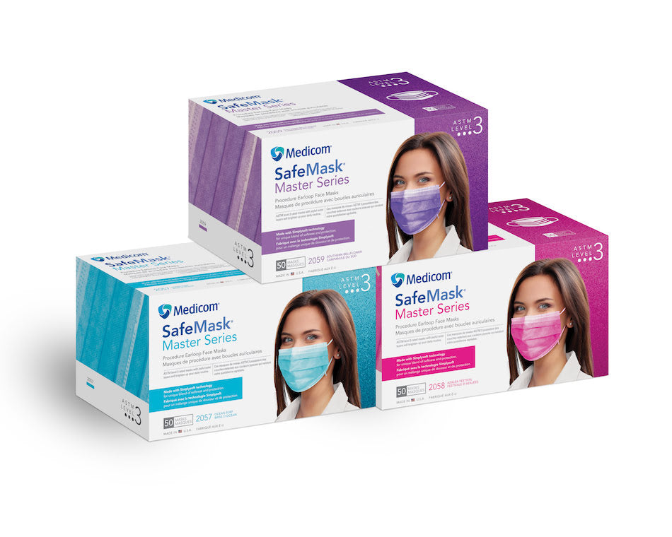 SafeMask ASTM Level 3 Master Series, Ocean Surf (Aquamarine), 50/bx, 10 bx/cs (Not Available for Sale into Canada)