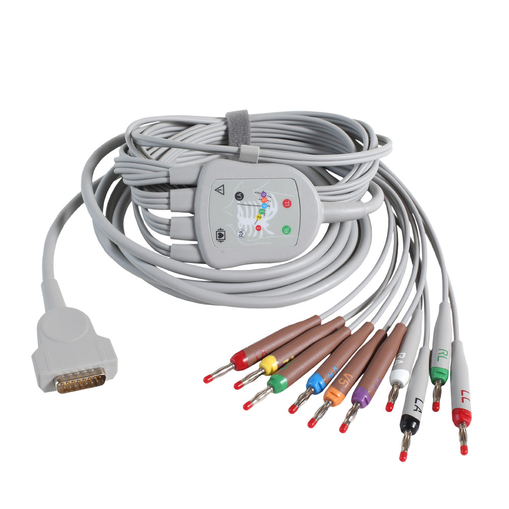 ECG Value Cable, 10-Lead, LDWR AHA (Continental US Only)