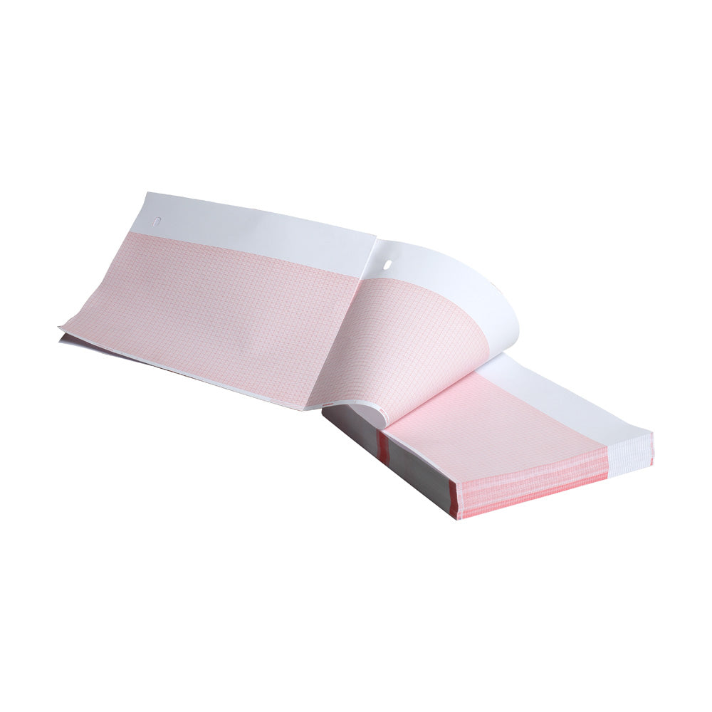 Thermal Paper A, Red Grid 155mm Wide, Z-Fold, Hole Queue, 300 sheets/pk, 8 pk/cs (Continental US Only)