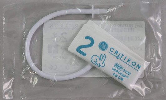 Cuff, Neonatal #2, 1-Tube, Male Slip, Lt. Blue/ White, 4-8cm, 20/bx (Continental US Only)