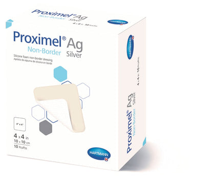 Silicone Foam Non-Border Ag Dressing, 4" x 4", 10/bx, 6 bx/cs