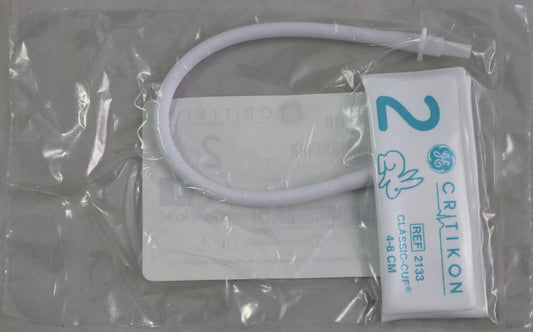 Cuff, Neonatal #2, 1-Tube, Male Slip, White, 4-8cm, 20/bx (Continental US Only)