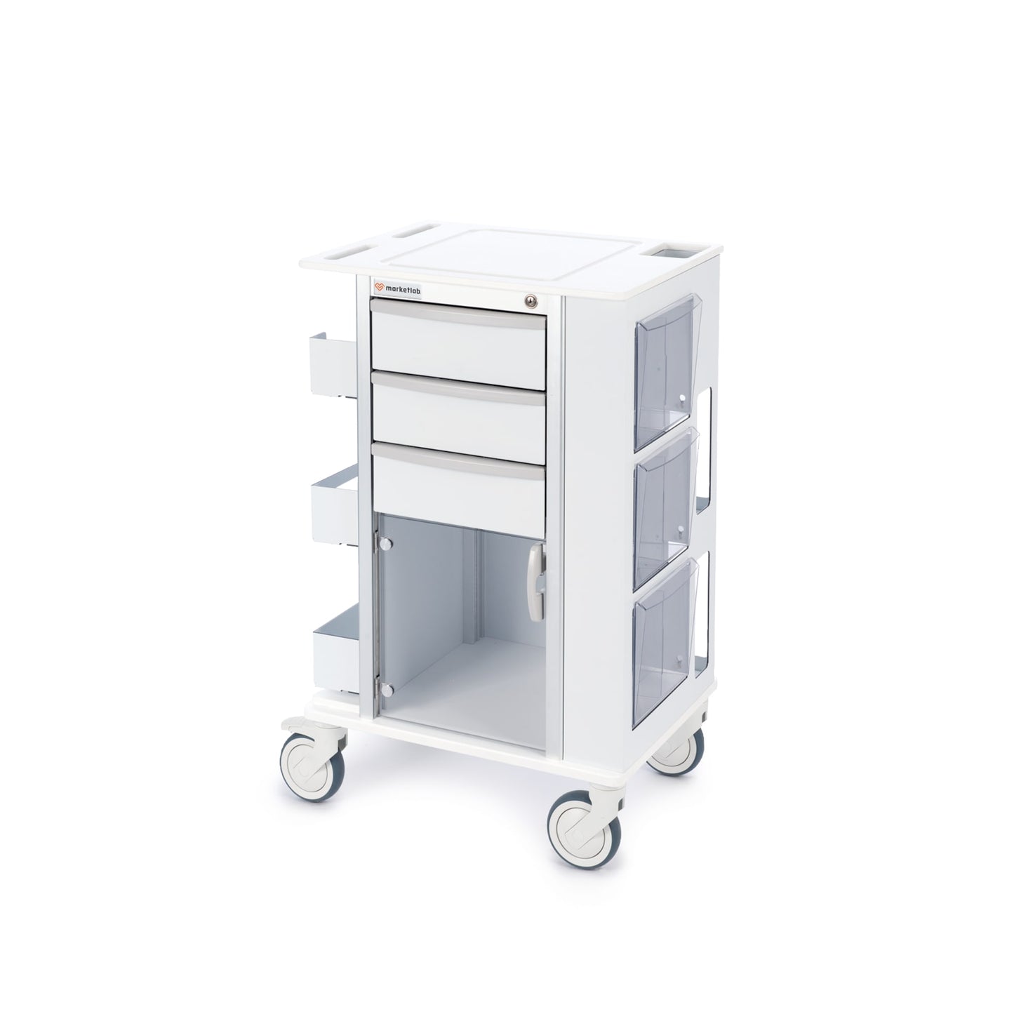 Insight Phlebotomy Cart, with 5" Casters, 3 Drawers, Key Lock, 23.5"W x 17.75"D x 38"H (DROP SHIP ONLY)