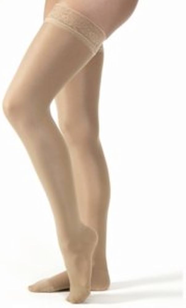 Compression Stocking, Thigh High, 30-40 mmHG, Closed Toe, Lace, Espresso, Small (Continental US Only)