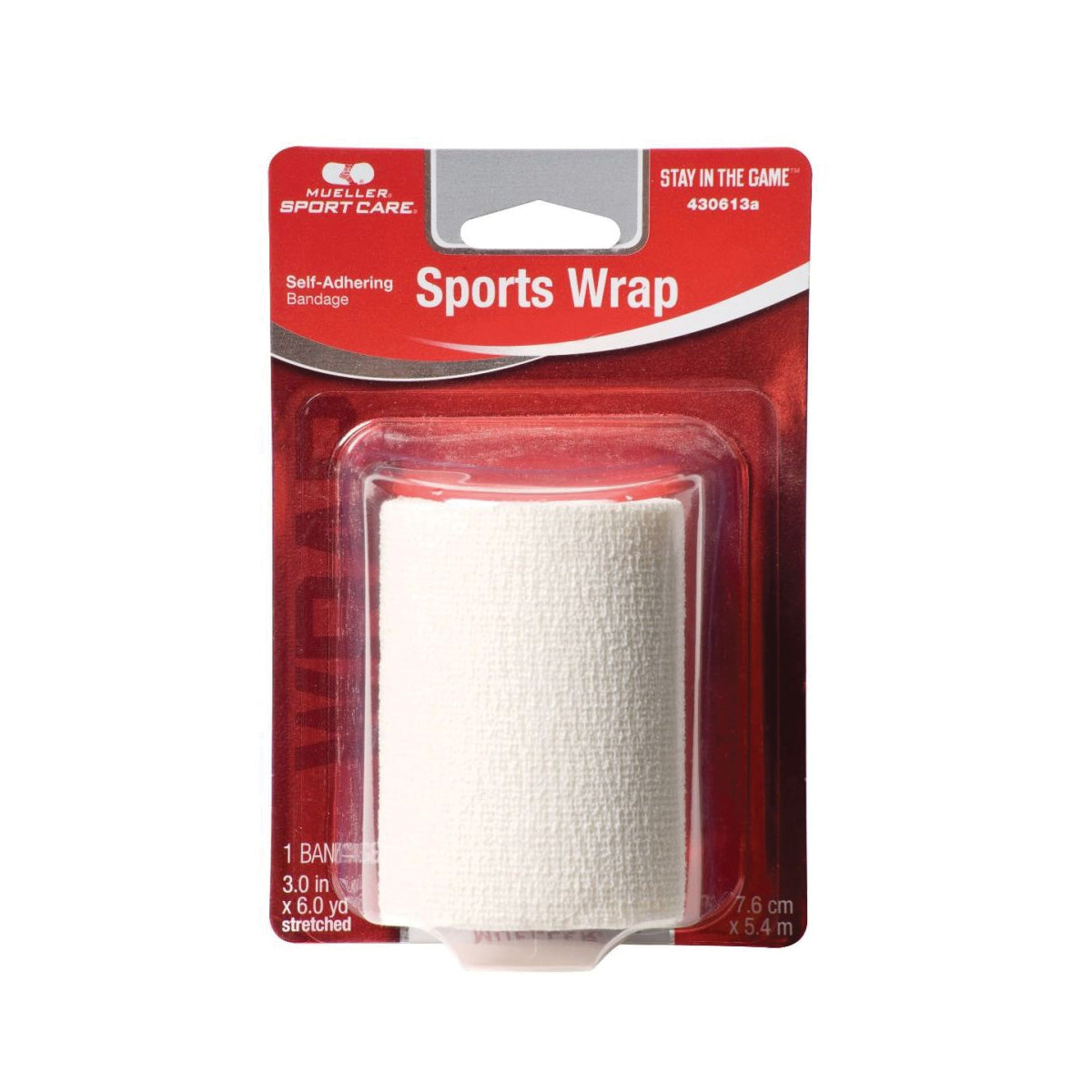 Sports Wrap, Self-adhering, White, 3" x 6 yd, 12/cs