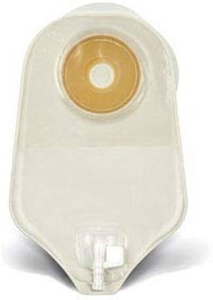 One-Piece Urostomy Pouch with Precut Stomahesive Skin Barrier, 8" Pouch with 1-Sided Comfort Panel, Tap with Valve, Transparent, 7/8" Stoma Opening, 10/bx (Continental US Only)