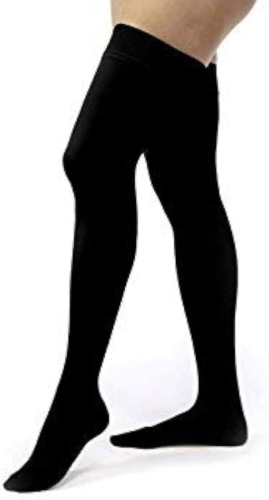 Compression Hose, Thigh High, 20-30 mmHG, Closed Toe, Classic Black, Medium (Continental US Only)