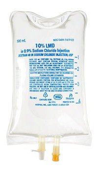 Plasma Volume Expander, 10 % Dextran 40, 0.9% Sodium Chloride Injection 500 ml, 12/cs (Rx) (Item is Non-Returnable) (We must have your Wholesale Drug License on File before shipping this product) (US Only, Excluding IN and ND)