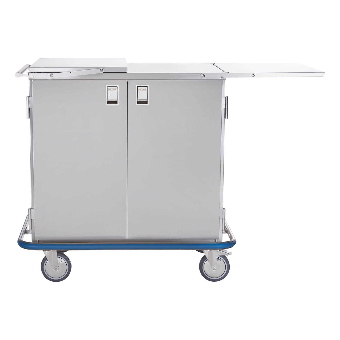 Multi Purpose Case Cart 42"W x 40 1/2"H x 29"D, (1) Stainless Steel Wire Pullout Shelf, (2) Glass Doors, (2) Ext Shelves (DROP SHIP ONLY)