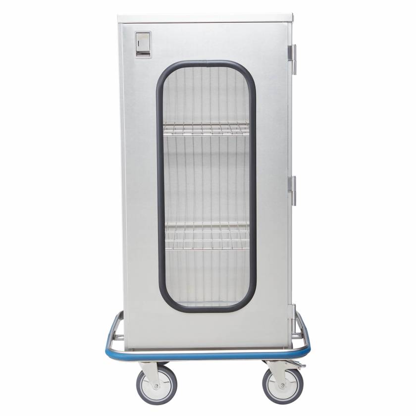 Space Saver Case Cart 29 5/8"W x 55 1/2"H x 29"D, (2) Stainless Steel Wire Pullout Shelves, (1) Glass Door (DROP SHIP ONLY)