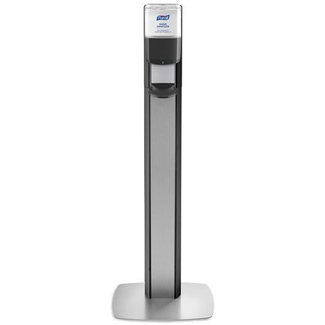 Purell Messenger ES6 Floor Stand, Graphite with Silver Panel (Dispenser Included), 1/cs (16 cs/plt)
