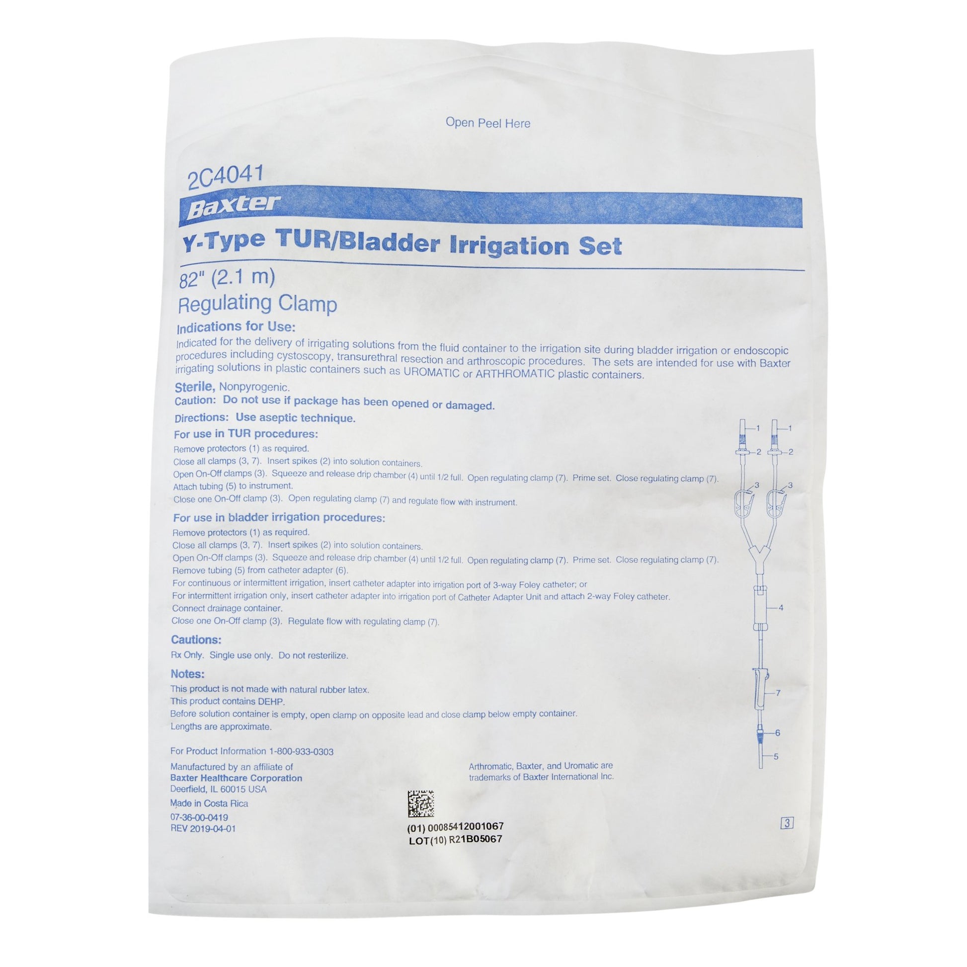 Irrigation Set, Y-Type, TUR/ Bladder, Regulating Clamp, 82" Length, Non-Pyrogenic, Contains DEHP, Sterile, 12/cs (Rx) (Continental US Only) (Product Access Restricted. Check with your sales rep to verify eligibility)