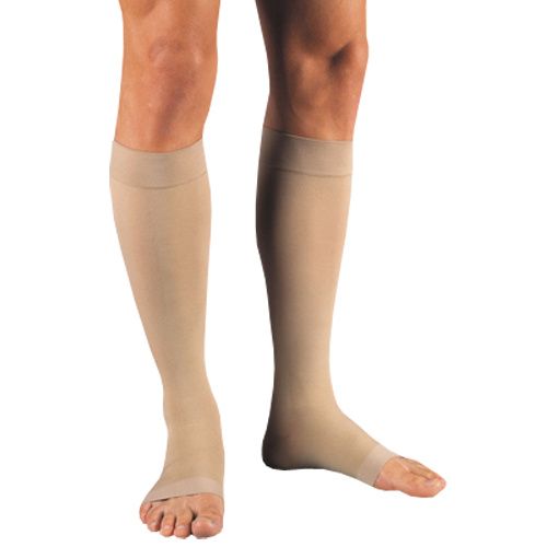 Compression Stockings, Knee High, 15-20mmHG, X-Large, Beige, Open Toe (Continental US Only)