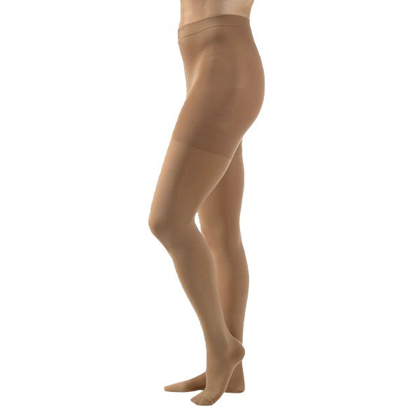 Compression Pantyhose, Waist High, 20-30mmhg, Open Toe, Small, Beige (Continental US Only)