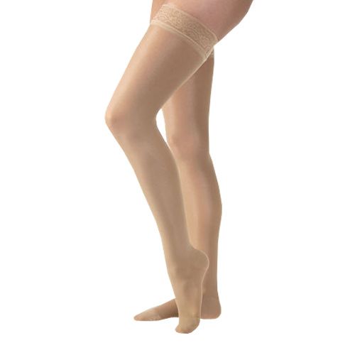 Compression Stocking, Thigh High, 20-30 mmHG, Closed Toe, Classic Black, Small (Continental US Only)
