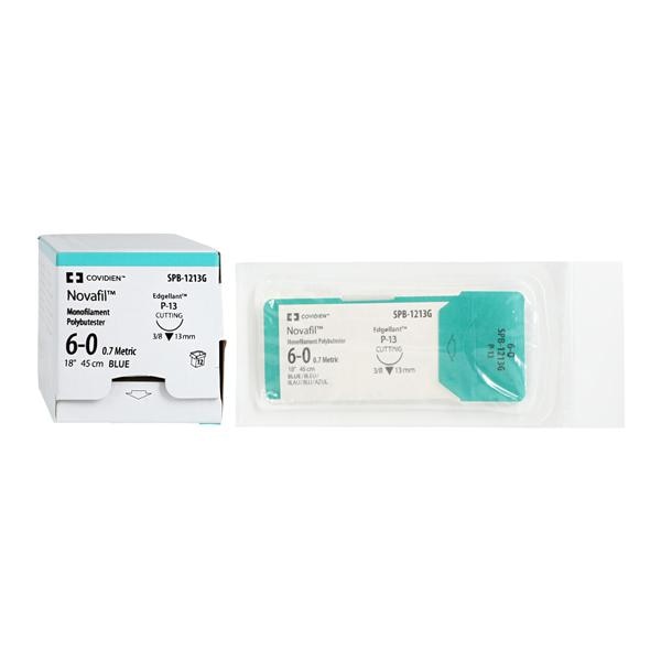 Suture, Premium Reverse Cutting, Size 6-0, Blue, 18", Needle P-13, 3/8 Circle, 1 dz/bx (Continental US Only)