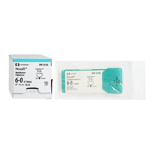 Suture, Premium Reverse Cutting, Size 6-0, Blue, 18", Needle P-13, 3/8 Circle, 1 dz/bx (Continental US Only)