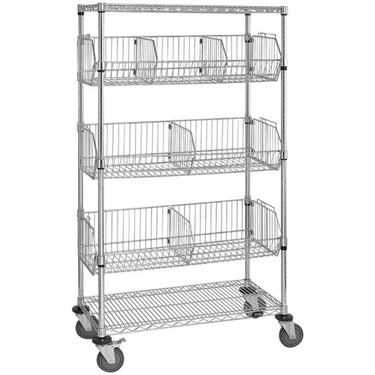 Mobile Basket Unit, 24"W x 48"L x 69"H (DROP SHIP ONLY)
