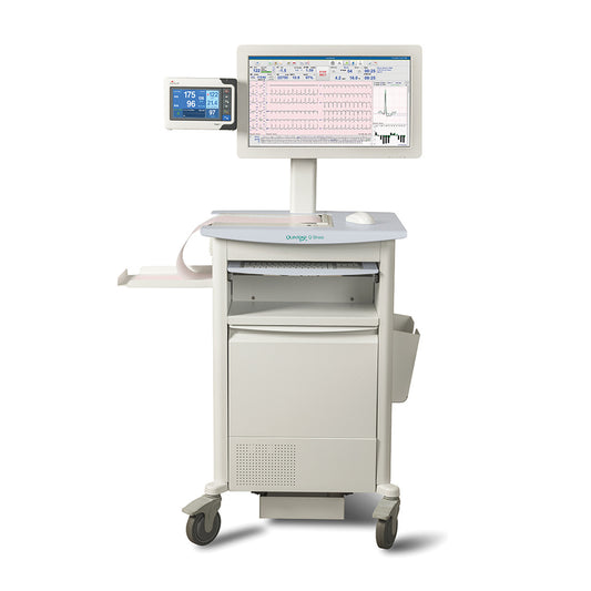 Advanced with Touch Monitor: Q-Stress Exercise Stress System with Configured CPU, Isolation Transformer, 24" Touch Monitor, AM12Q, 43" Pinch AHA Cable, Trigger Module for TTL/Analog Output, Z200+ Writer with 2 Packs of Paper, Premium Stress Cart, and DICOM Enabled (Additional Project Management Fees apply) with PDF/XML Connectivity (US Only) (DROP SHIP ONLY) (If Drop Shipped to End User a Concierge Delivery Service Fee will be Added)