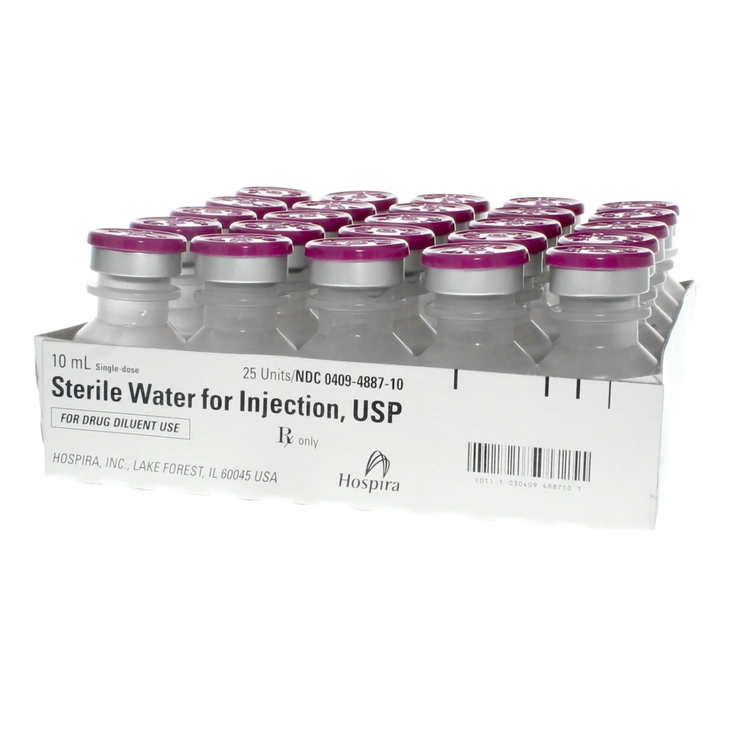 Sterile Water for Injection, USP, 10 ml Vial, Single Dose, Plastic Fliptop Vial, 25/bx (Rx) (Item is Non-Returnable) (We must have your Wholesale Drug License on File before shipping this product) (US Only, Excluding IN and ND)