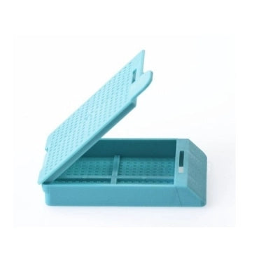 Swingsette Biopsy Cassette, 45 Angle, Acetal, Base & Lid Packaged Separately, Aqua, Bulk, 1000/cs
