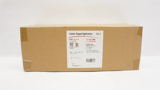 Wooden Shaft Applicator Stick, Cotton Tip, 3", Disposable, Sterile, 100/bx, 10 bx/cs (Continental US Only)