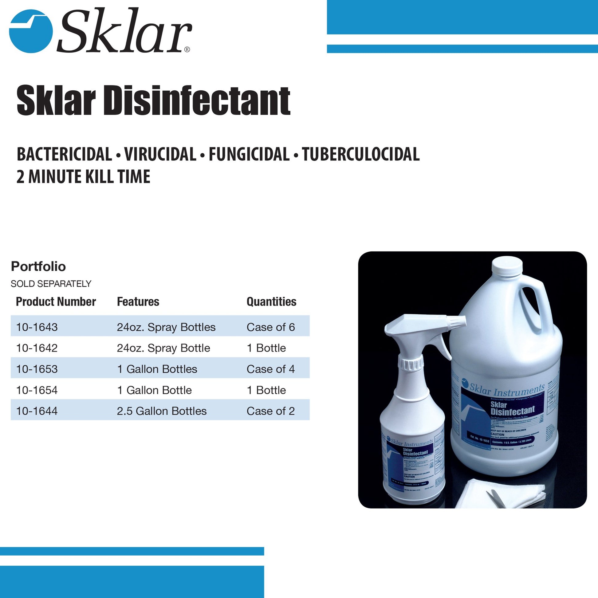Sklar Disinfectant, 1gal, 4/cs (Item is considered HAZMAT and cannot ship via Air or to AK, GU, HI, MP, PR, VI)