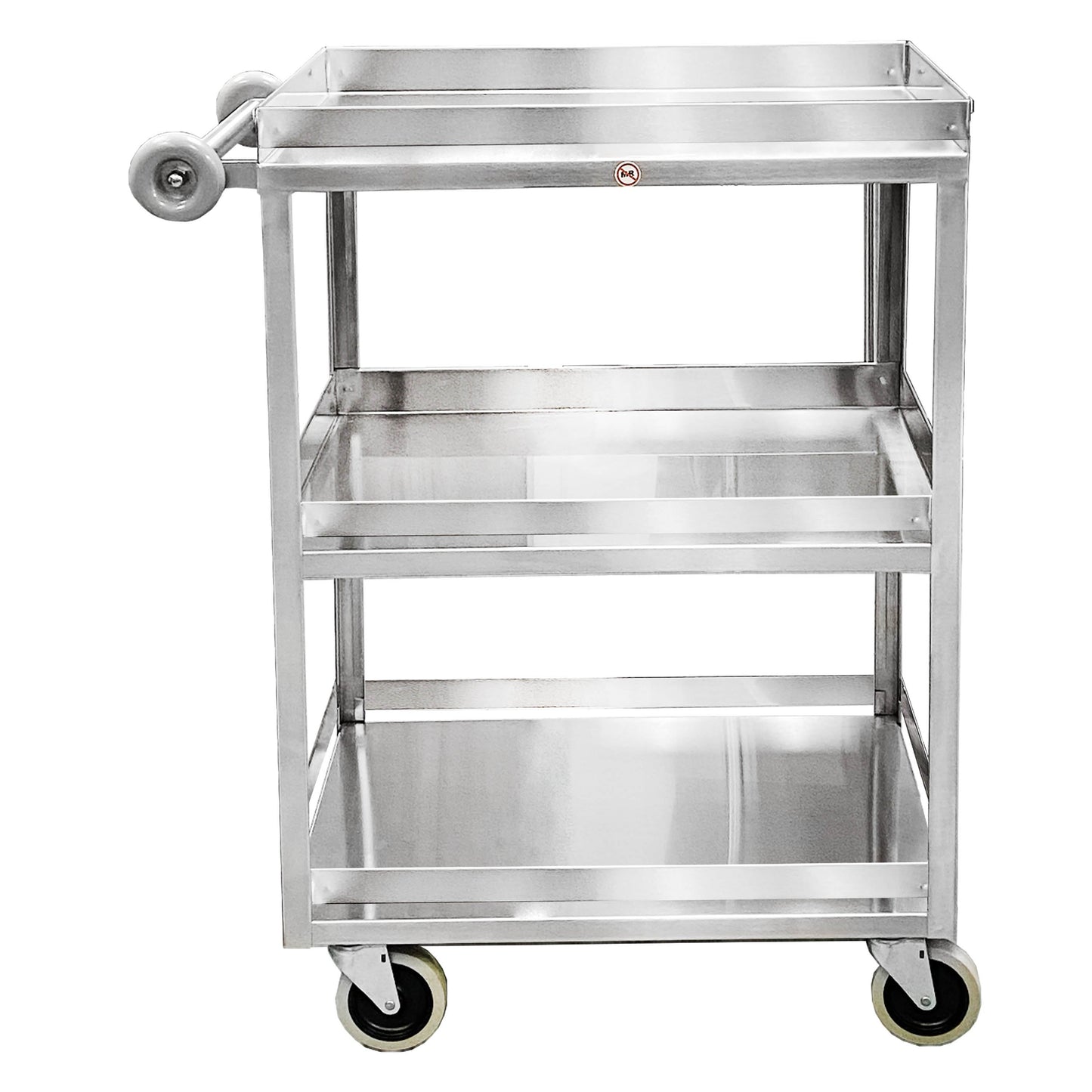Utility Cart, Light Duty, 28 1/4"W x 35 3/4"H x 16 1/8"D, (3) Shelves with Guardrail on Middle and Bottom Shelf (DROP SHIP ONLY)