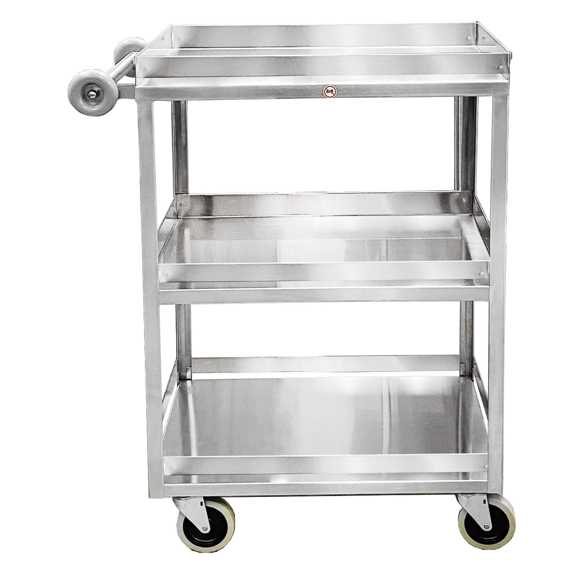 Utility Cart, Light Duty, 28 1/4"W x 35 3/4"H x 16 1/8"D, (3) Shelves with Guardrail on Middle and Bottom Shelf (DROP SHIP ONLY)