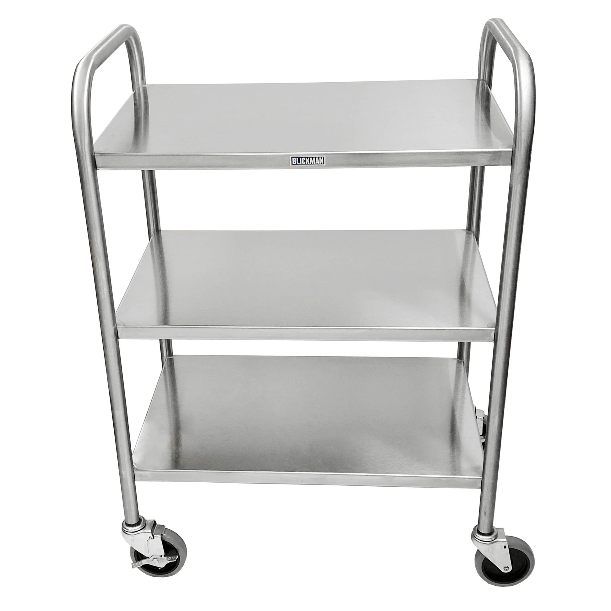 Utility Cart, Medium Duty, 25"W x 35 3/4"H x16 1/2"D, (3) Shelves, 4" Casters, (2)  with Brake (DROP SHIP ONLY)
