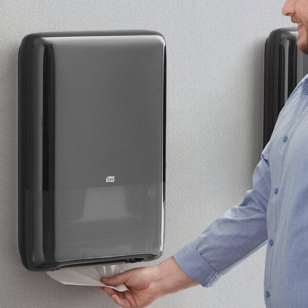 Hand Towel Dispenser, Mini, Black, H5, Plastic, 19.3" x 14.44" x 3.97" (96 cs/plt)