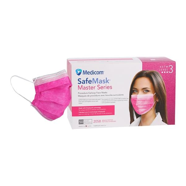 SafeMask ASTM Level 3 Master Series, Azalea Festival (Bright Fuschia), 50/bx, 10 bx/cs, (Not Available for Sale into Canada)