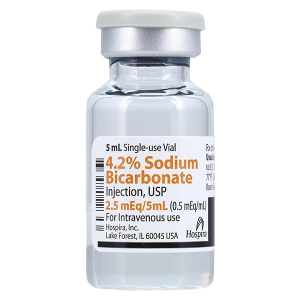Sodium Bicarbonate Injection, USP, 0.042, 5 ml Vial, 25/bx (Rx) (Item is Non-Returnable) (We must have your Wholesale Drug License on File before shipping this product) (US Only, Excluding IN and ND)
