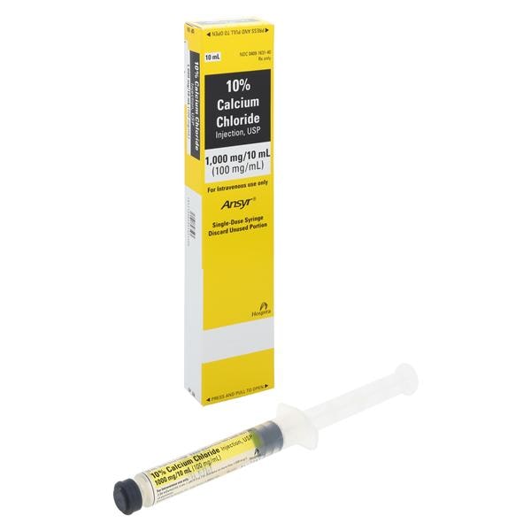 Calcium Chloride Injection, USP, 100 mg/ml, 10 ml Ansyr Plastic Syringe, 10/bx (Rx) (Item is Non-Returnable) (We must have your Wholesale Drug License on File before shipping this product) (US Only, Excluding IN and ND)