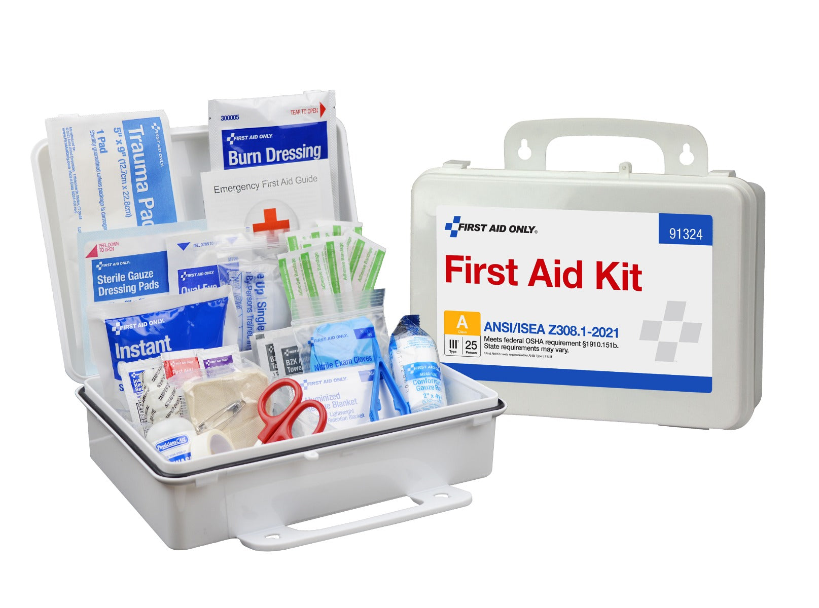 First Aid Kit, Plastic, Custom Logo, 25 Person, ANSI 2021 Class A (DROP SHIP ONLY - $150 Minimum Order)