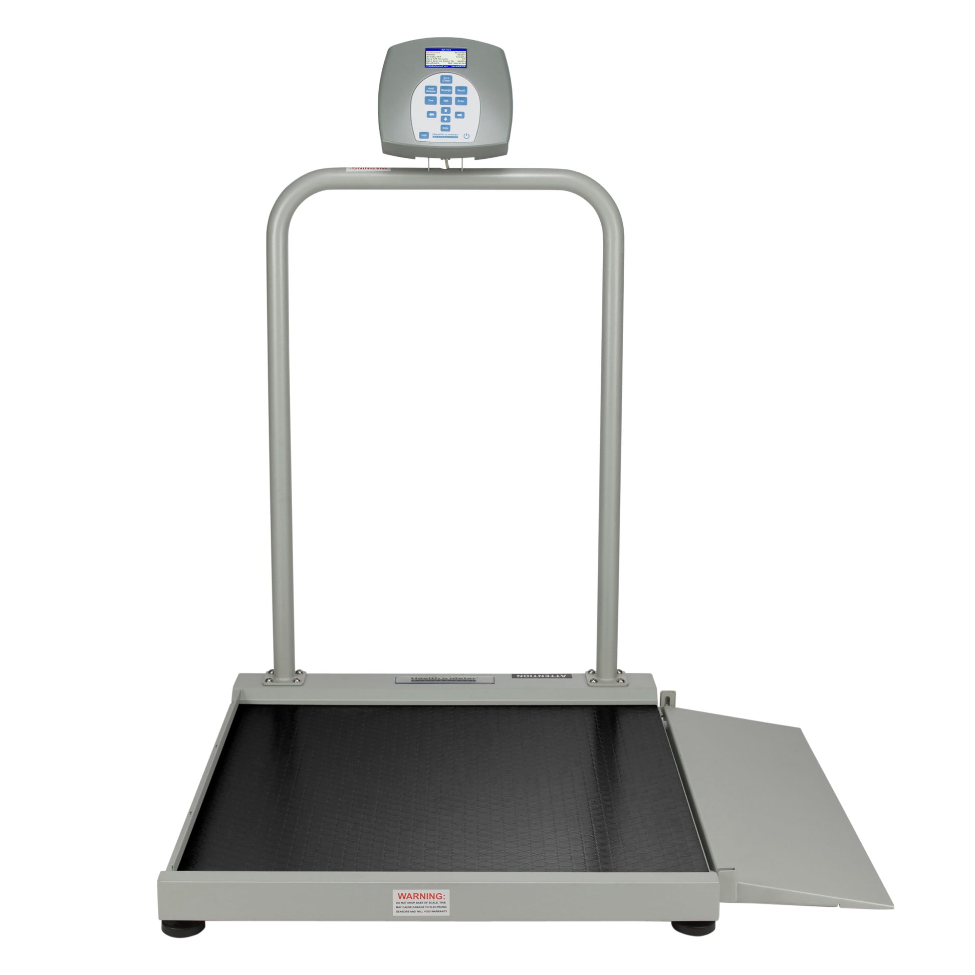 Digital Wheelchair Ramp Scale with Pelstar Wireless Technology, Capacity: 1000 lbs/454 kg, Resolution: 0.2 lb/0.1kg, Platform Dimension: 29_"W x 28_"D, Ramp Size: 28_"W x 9 7/8"D (secondary ramp optional - B2500RAMP), (2) Wheels, 120V Adapter (included) or (6) AA Batteries (not included), 180 Swivel Display Head (DROP SHIP ONLY)