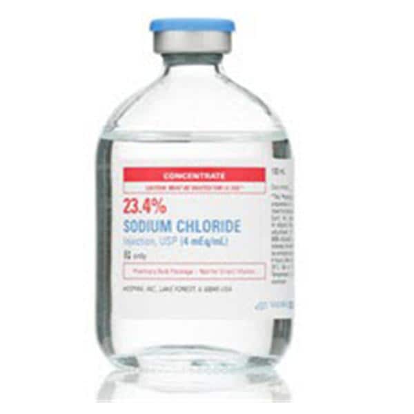 23.4% Sodium Chloride Injection, USP, 100 ml Vial, Pharmacy Bulk Package Glass Fliptop Vial, 25/cs (Rx) (Item is Non-Returnable) (We must have your Wholesale Drug License on File before shipping this product) (US Only, Excluding IN and ND)
