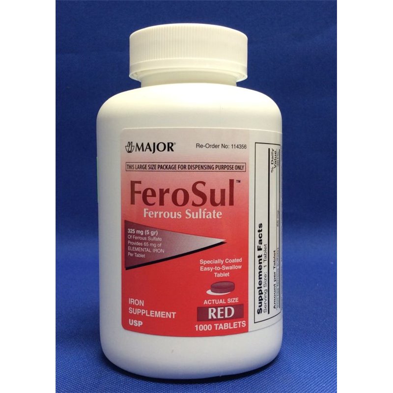 Ferosul, 5gr, Film Coated, Red Tablets, 1000s, Compare to Feosol, NDC# 00904-7590-80 (US Only)
