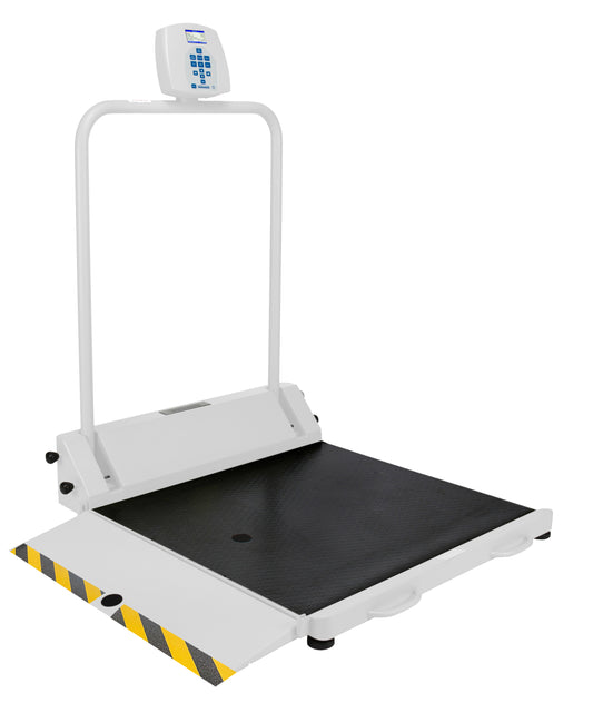 Digital Wheelchair Ramp Scale with Folding Ramp and Pelstar Wireless Technology, Capacity: 454 kg, Resolution: 0.1kg, Platform Dimension: 32_"W x 36"D, Ramp Size: 32_"W x 9 7/8"D (secondary ramp optional - B2600RAMP), (4) Wheels, 120V Adapter (included) or (6) AA Batteries (not included), _" LCD Display with 180 Swivel (DROP SHIP ONLY)