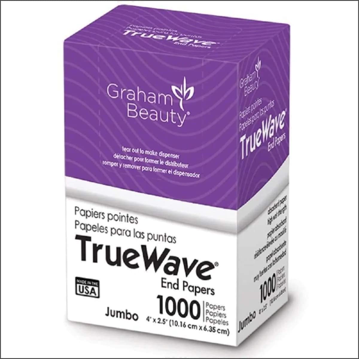 TrueWave End Papers, Jumbo, 4" x 2.5". 1000/bx, 100 bx/cs
